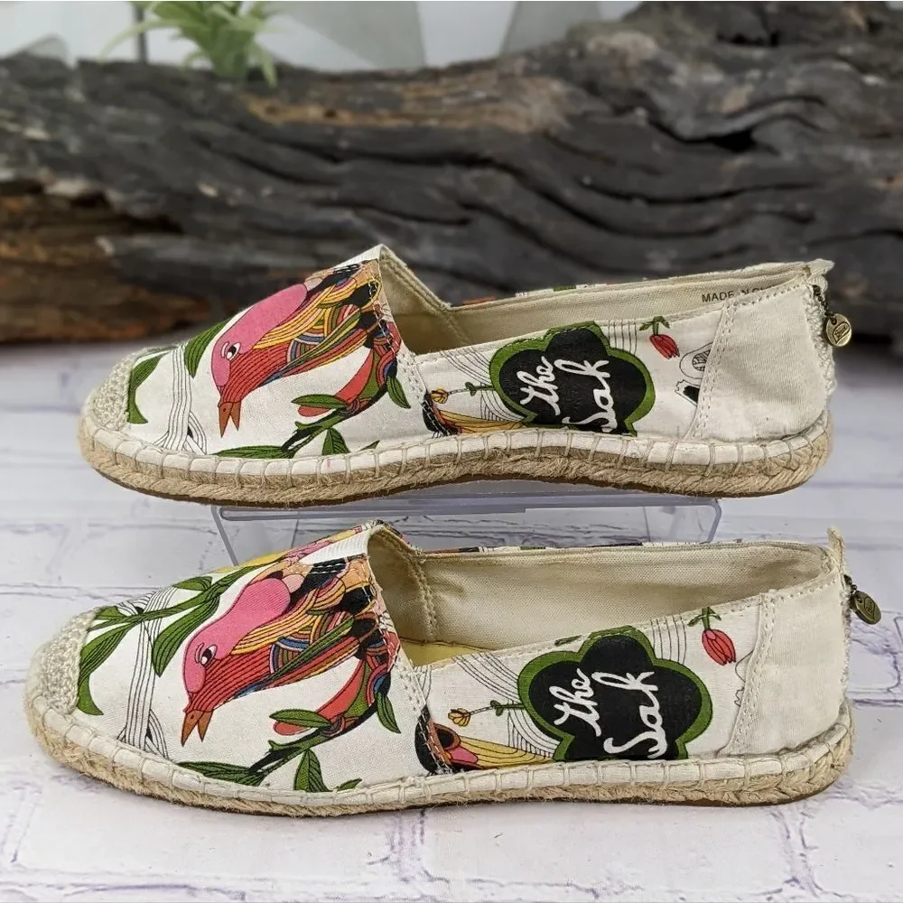 The Sak Sakroots White Peace Rhapsody Slip-On Espadrilles